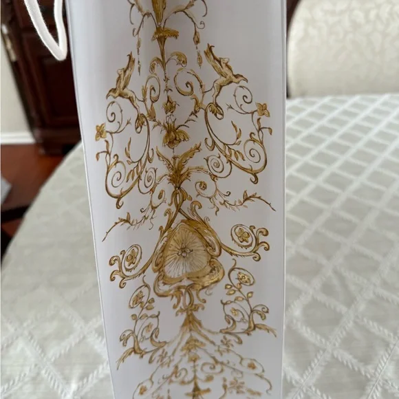 Dior White and Gold Ornate Design Bag